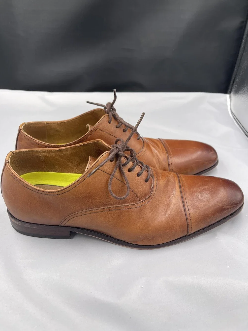 Florsheim Oxford Dress Shoes Mens Size 8.5 Brown Cap Toe Memory Foam Comfort